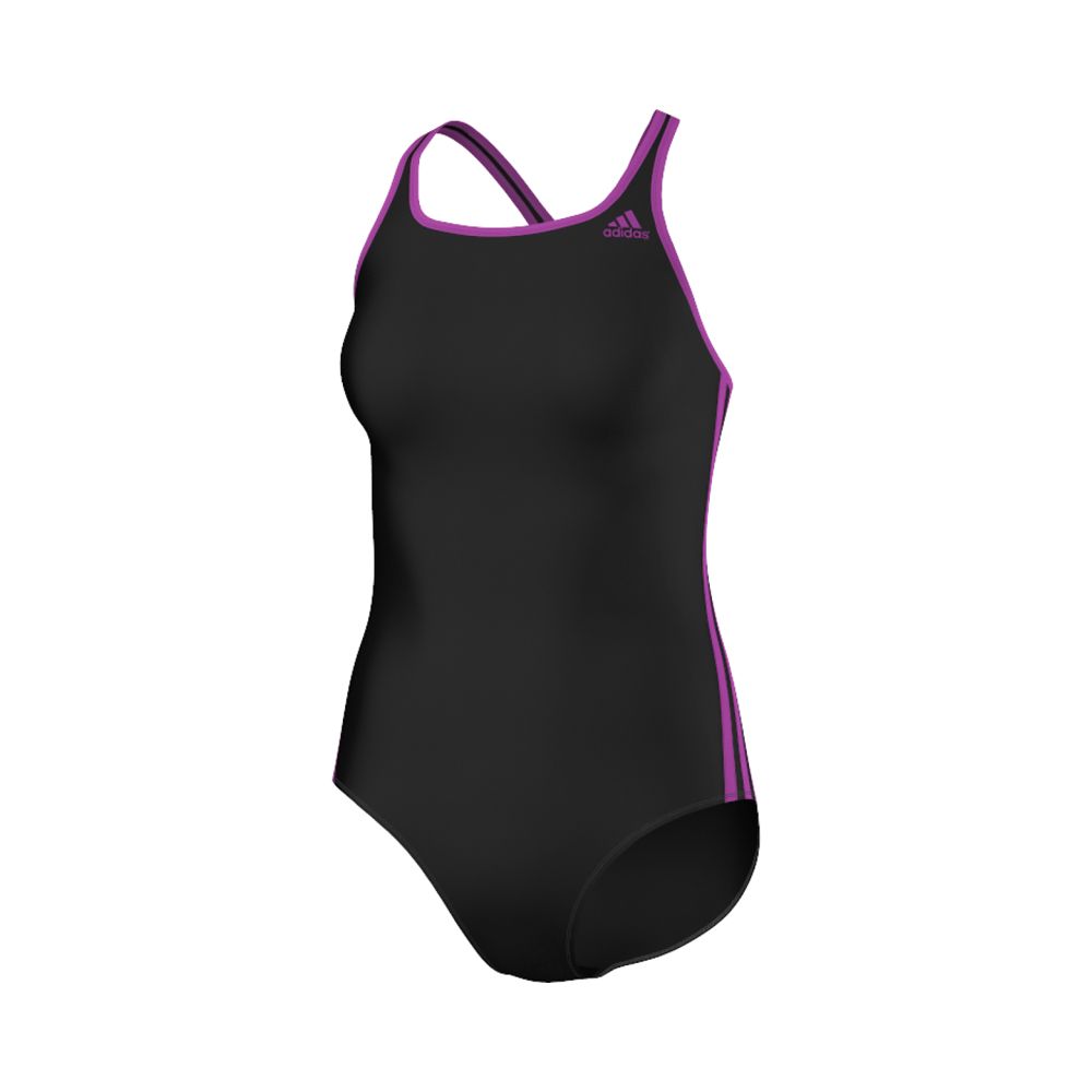 ADIDAS 3-STRIPES ONE-PIECE WOMEN'S - Black/Purple