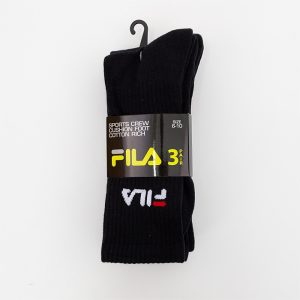 Fila Cushion Crew Cotton Socks 3PK Black