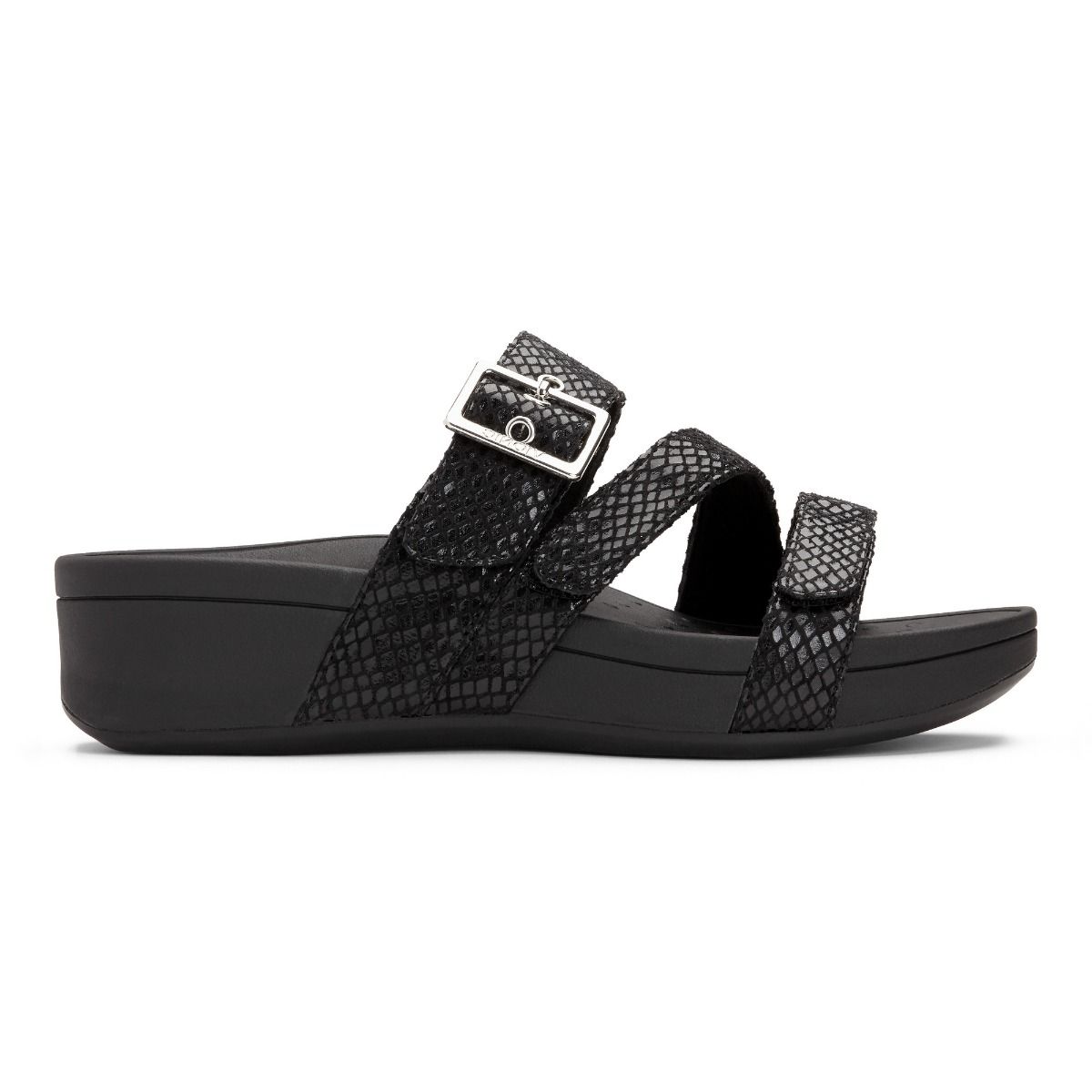 Vionic Rio Platform Sandal Black Team Rhapsody