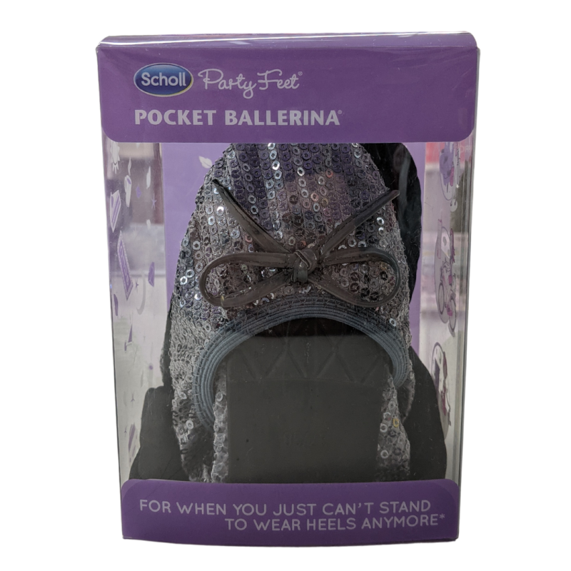 Scholl Party Feet: Pocket Ballerina Silver Sequin