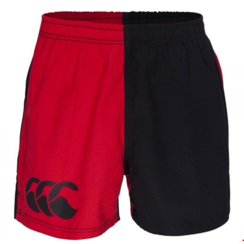 COTTON TWILL HARLEQUIN SHORT SCARLET/BLACK