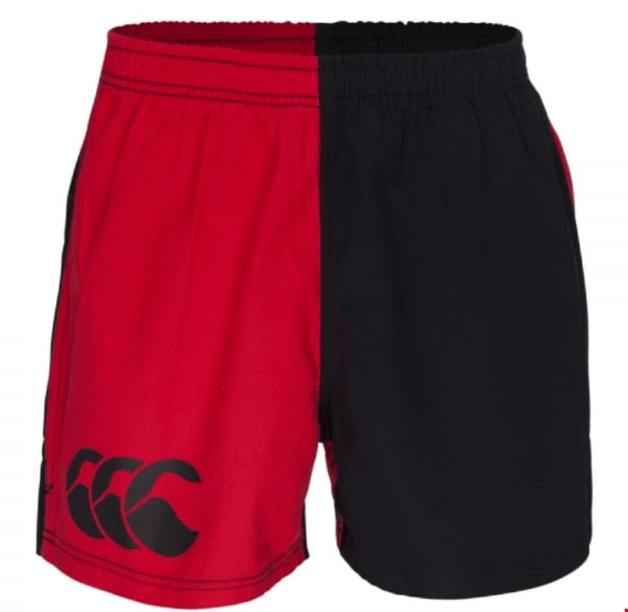 COTTON TWILL HARLEQUIN SHORT SCARLET/BLACK