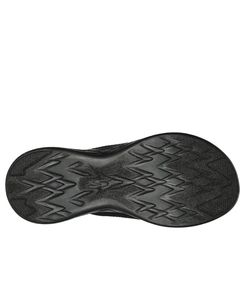 Womens Skechers On-The-Go 600 - Black Grey Bottom View