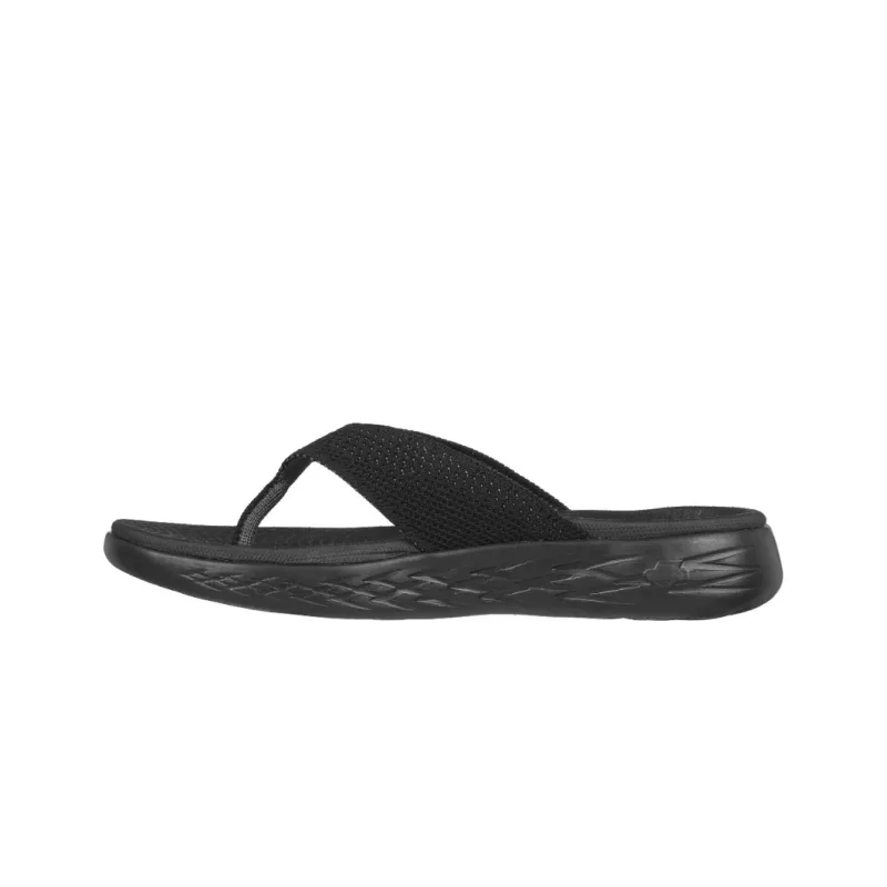 Womens Skechers On-The-Go 600 - Black Grey Left Side View