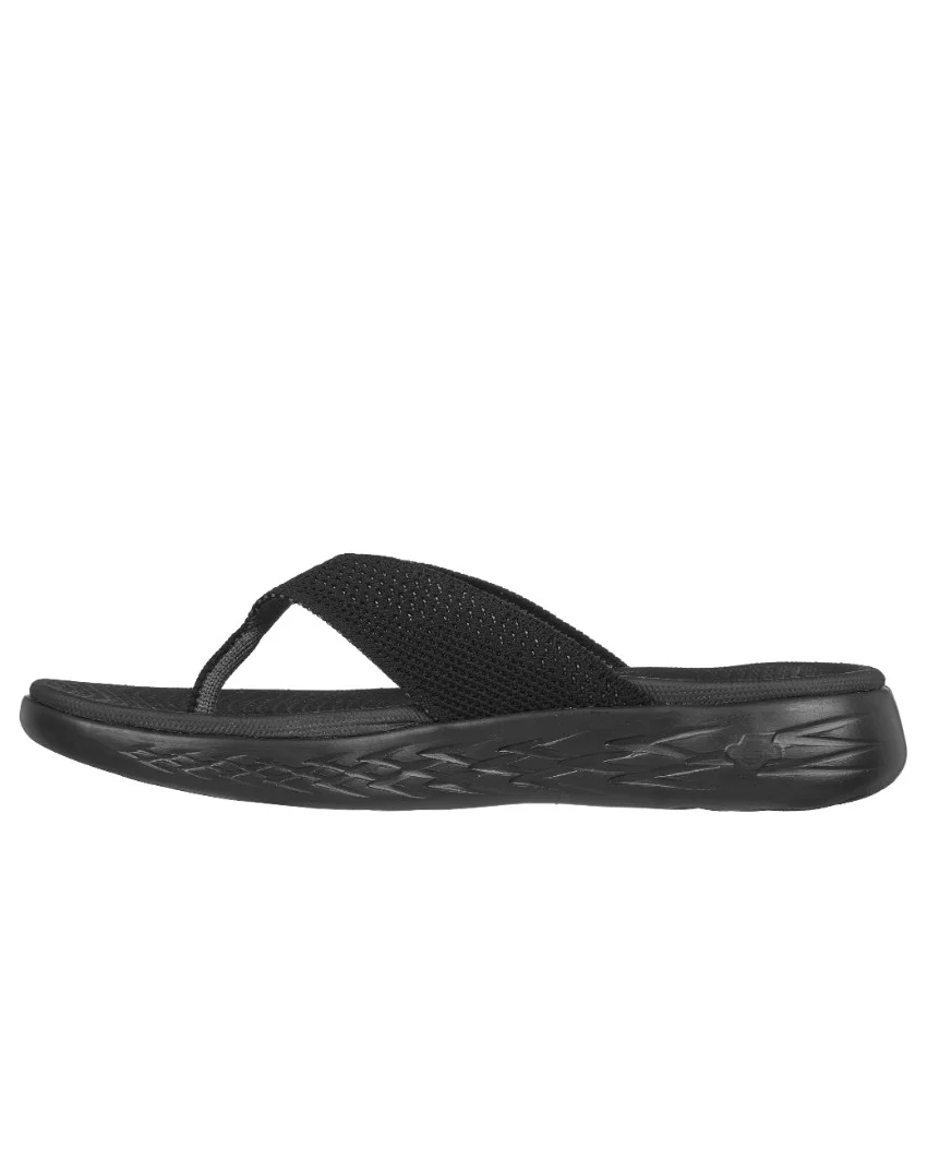 Womens Skechers On-The-Go 600 - Black Grey Left Side View