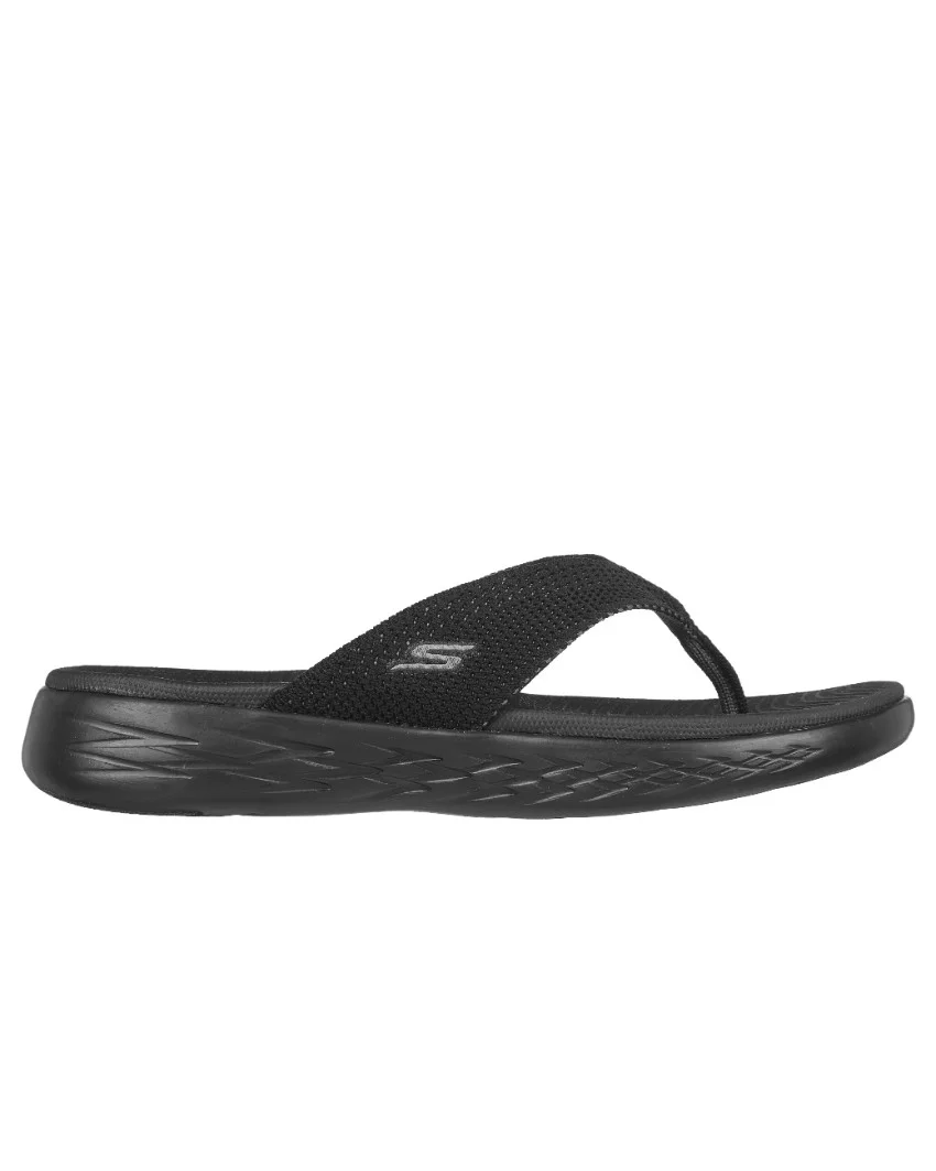 Womens Skechers On-The-Go 600 - Black Grey Right Side View