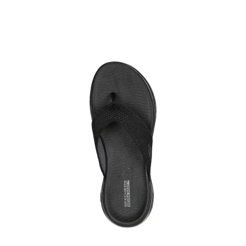 Womens Skechers On-The-Go 600 - Black Grey Top View