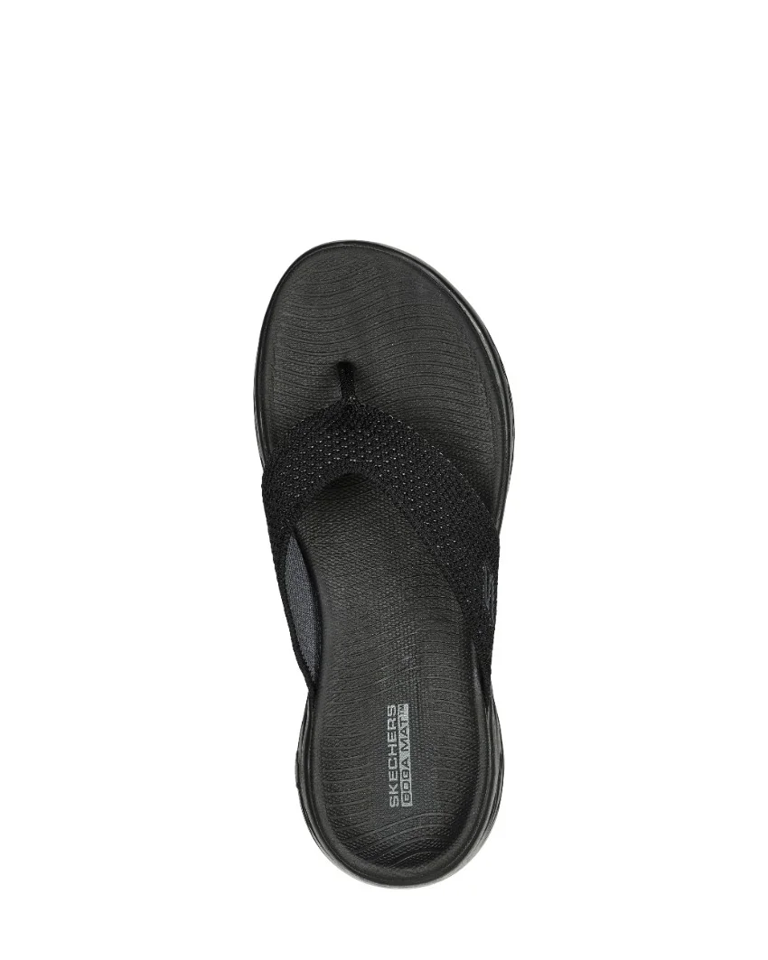 Womens Skechers On-The-Go 600 - Black Grey Top View