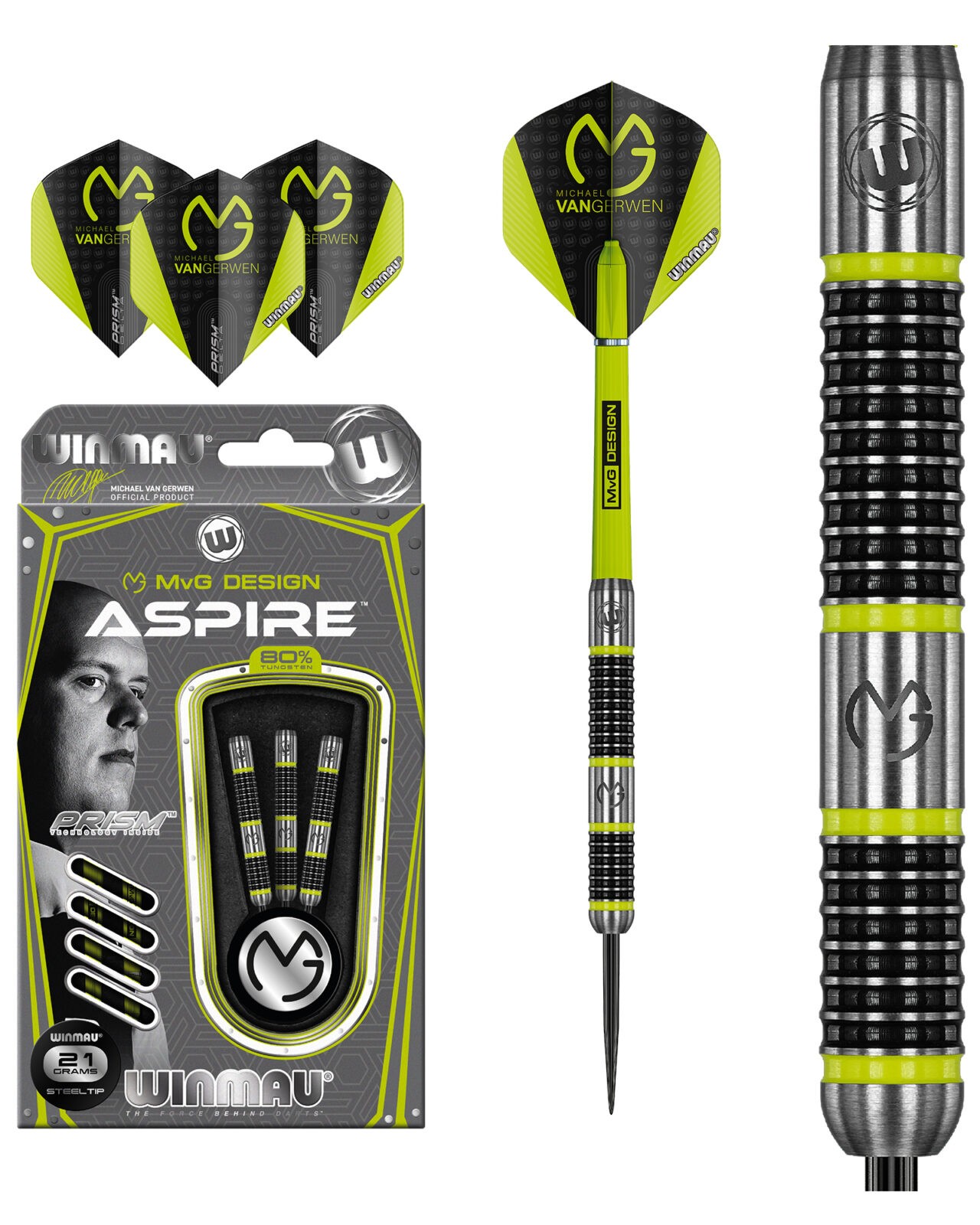 Winmau MvG Aspire Steel Tip Dart Set Team Rhapsody