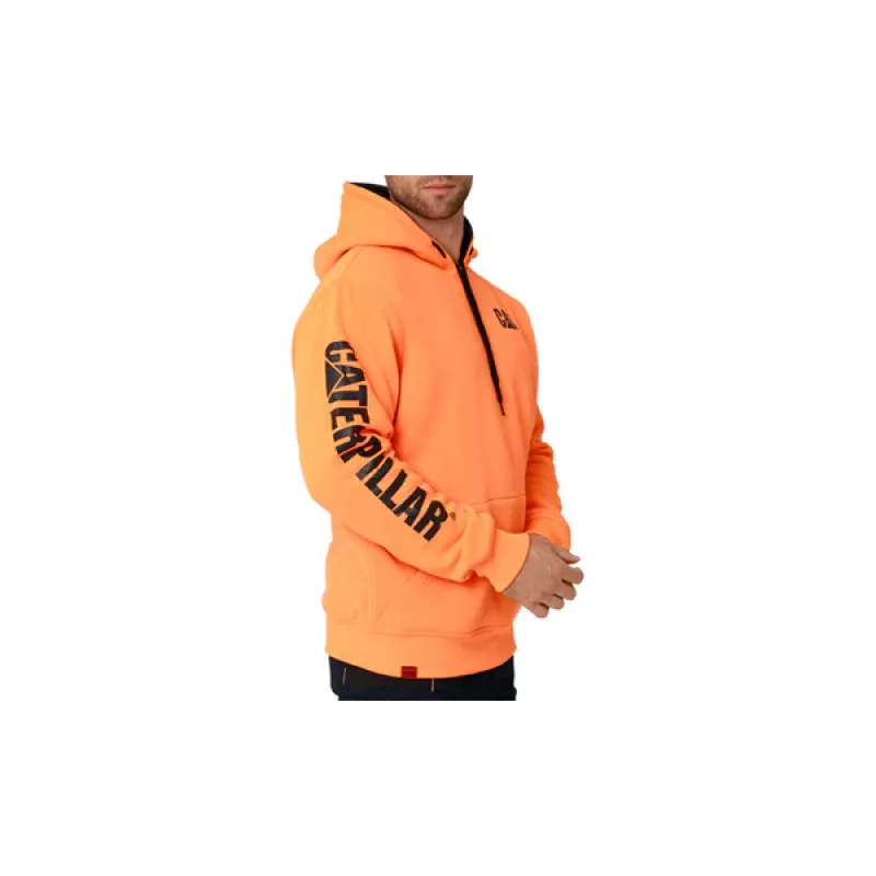 orange reversible cat hoodie angled view