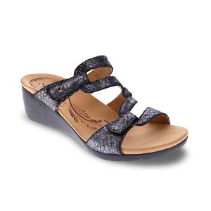 Sofia Wedge Slide Blk/Python
