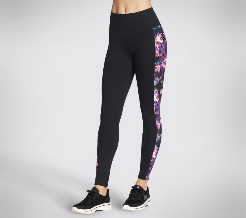 Womens Skechers GO Walk floral leggings - Team Rhapsody