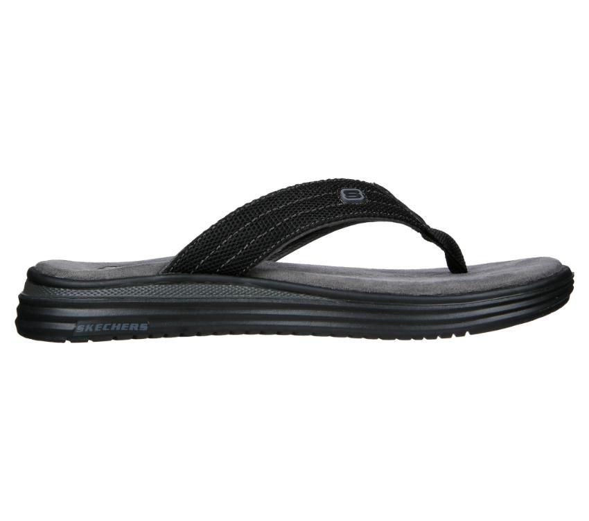 Mens Skechers Jandals Proven Black - Team Rhapsody