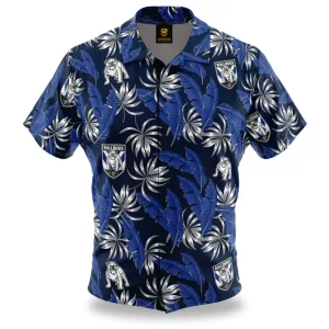 NRL Bulldogs Paradise Hawaiian Shirt Front View