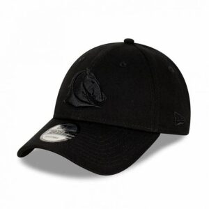 Brisbane Broncos New Era Black on Black 9FORTY Snapback Cap Angled View