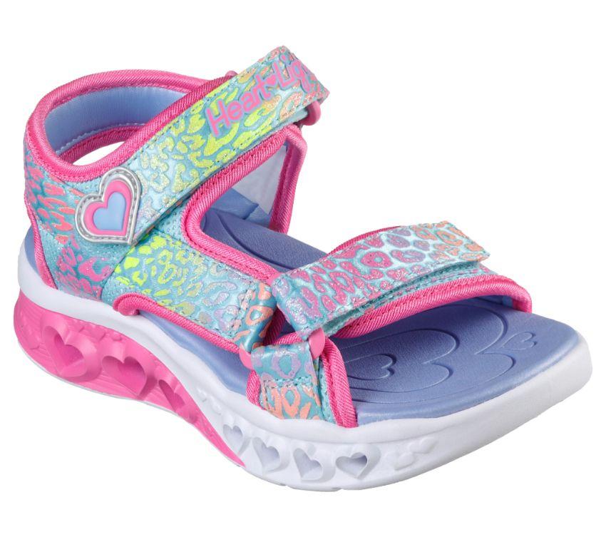 aankleden Pedagogie Volg ons Kids' Flutter Heart Sandal-Turquoise/Multi - Team Rhapsody