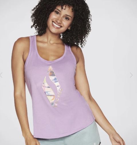 Womens Skechers Watercolour Diamond Racerback Tank