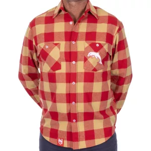 NRL Dolphins Flannel Shirt Front View
