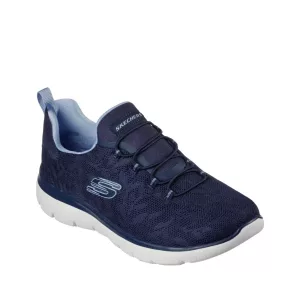 angled front view of the Summits - Good Taste shoe in navy