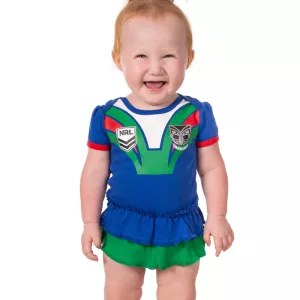 nrl warriors girls footysuit front view
