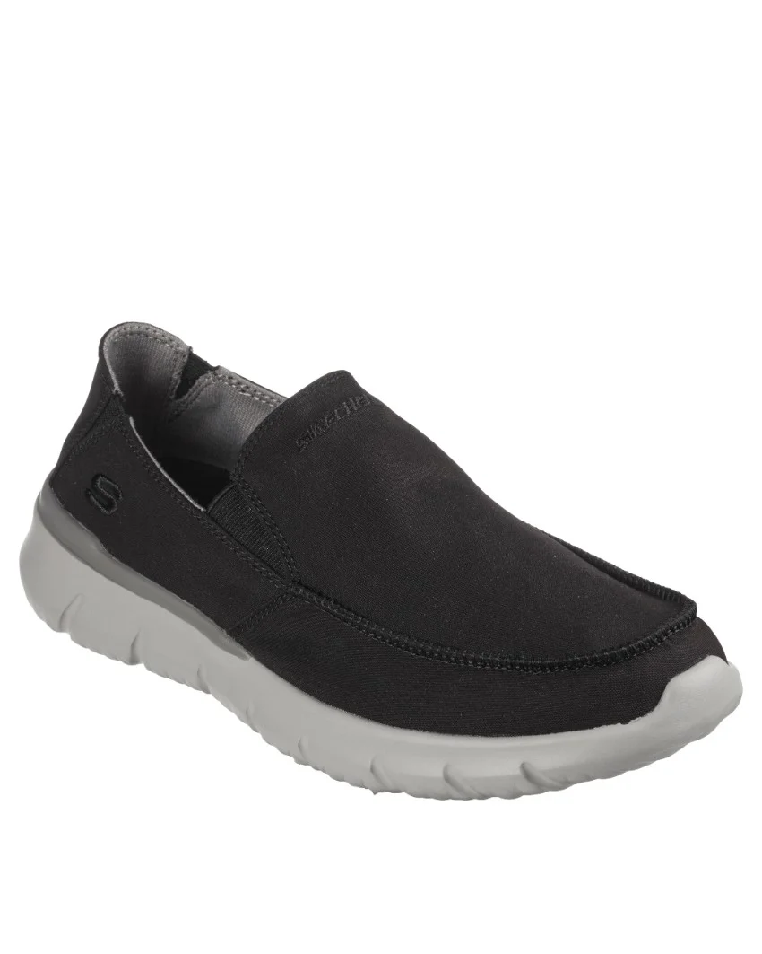 Mens Skechers Del Retto - Black front angle view