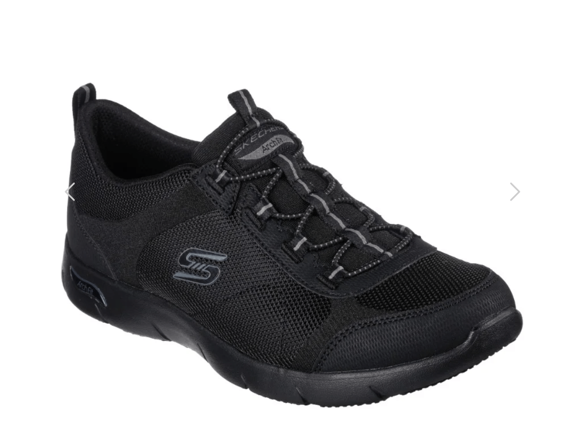 Womens Skechers Arch Fit Refine - Black front