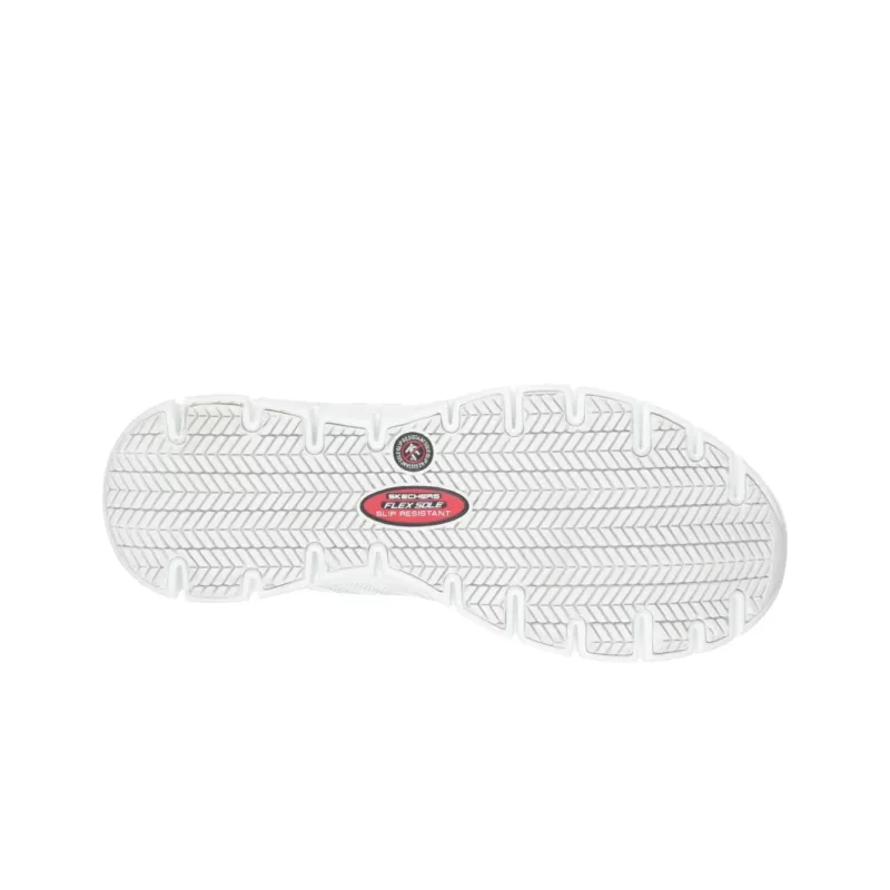 View of the Sure Track Erath White shoe sole, featuring a distinctive tread pattern for enhanced slip resistance