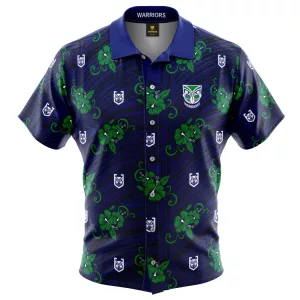 NRL Warriors Tribal Button up Shirt front view