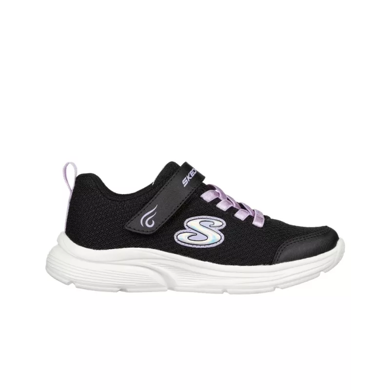 right side view of Skechers Kids Wavy Lites - Black