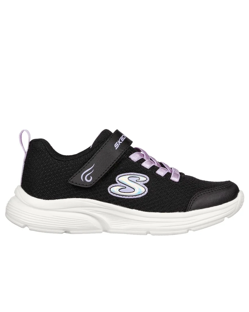 right side view of Skechers Kids Wavy Lites - Black