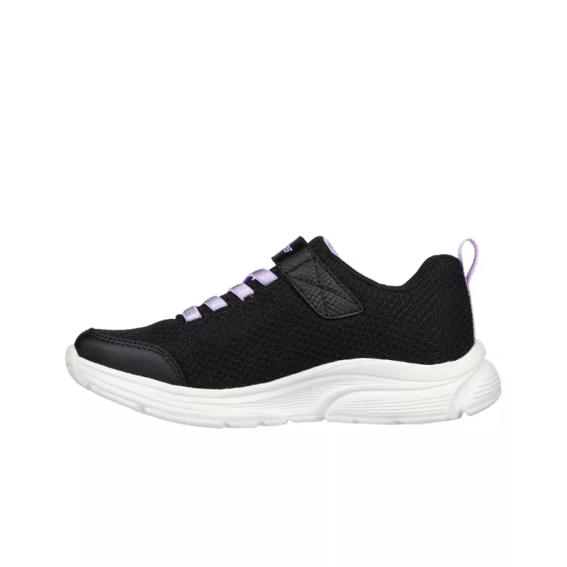left side view of Skechers Kids Wavy Lites - Black