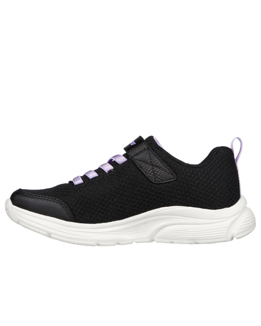 left side view of Skechers Kids Wavy Lites - Black