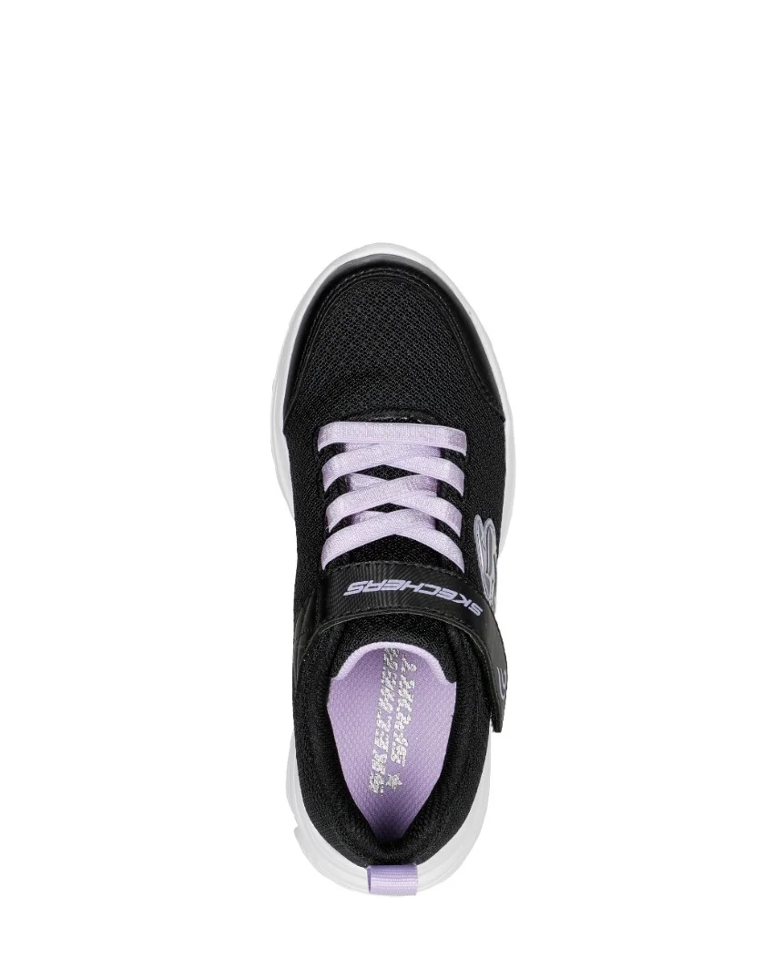 top view of Skechers Kids Wavy Lites - Black