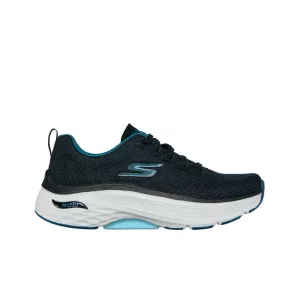 Side view of the Women's Max Cushioning Arch Fit in Black , highlighting its sleek contour and innovative sole design