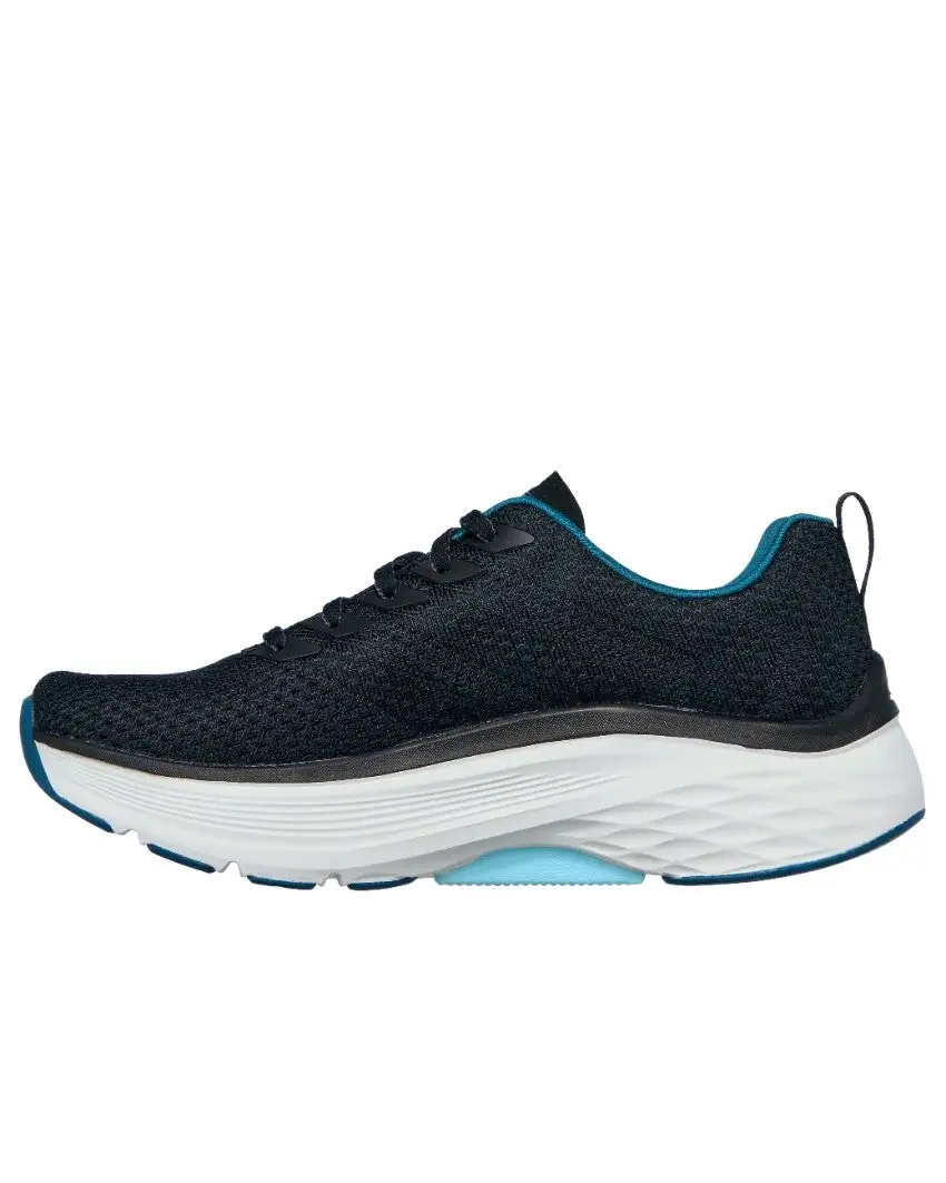 outside view of the Women's Max Cushioning Arch Fit in Black showing the left edge heel support