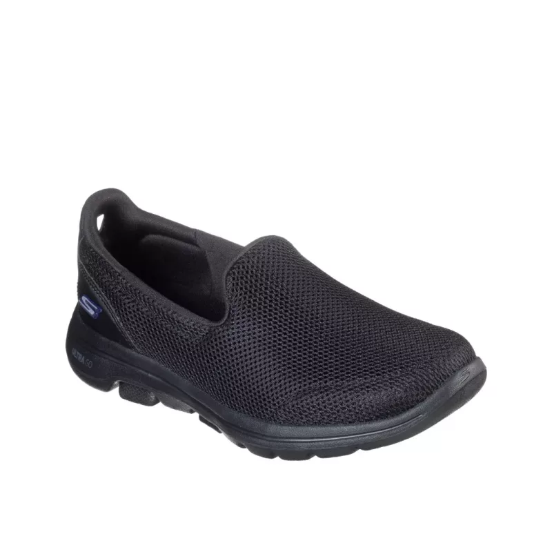 Womens skechers go walk 5 black black front view