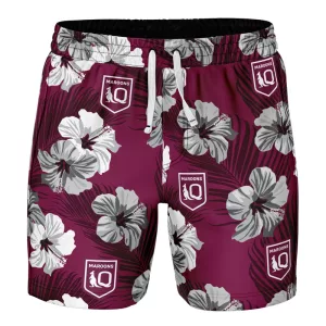 QLD Aloha Swim Shorts Front View