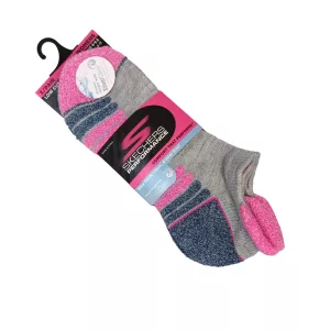 Womens 3pk HT Socks Grey Pink