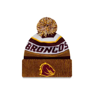 NRL 2024 New Era Broncos Knitted Beanie Front