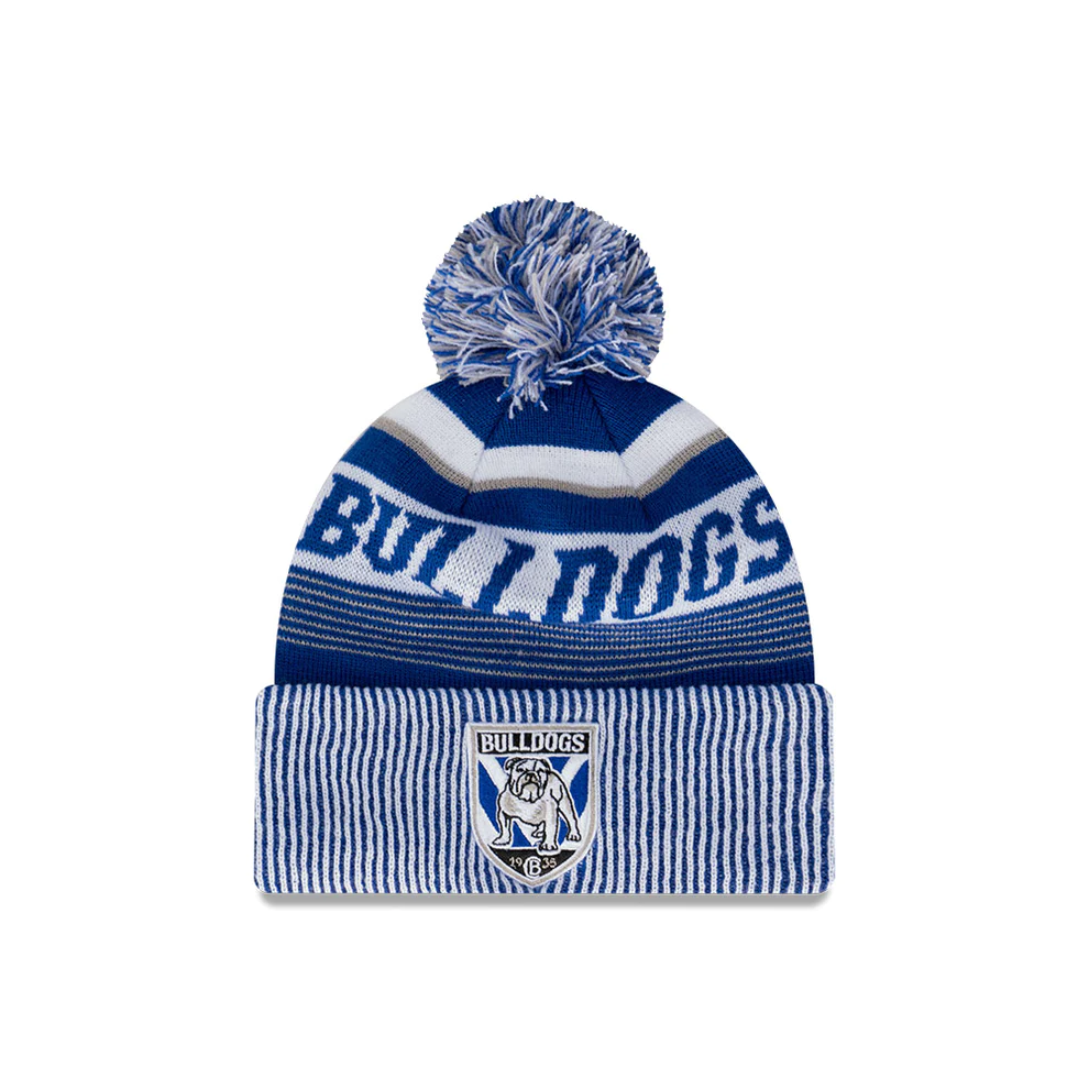 NRL 2024 New Era Bulldogs Knitted Beanie Front