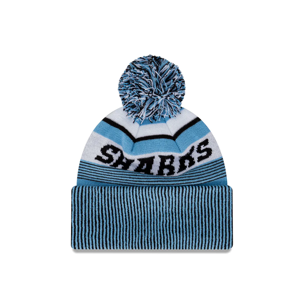 NRL 2024 New Era Sharks Knitted Beanie Back