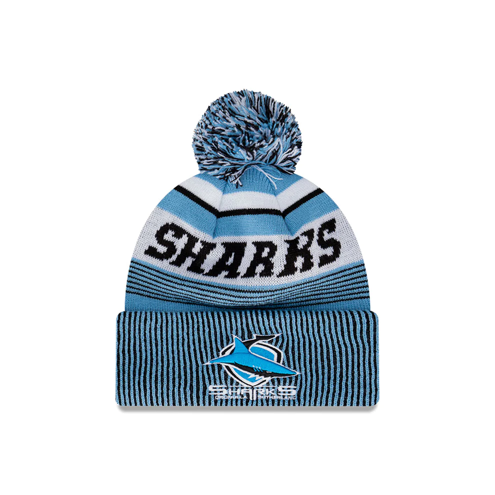 NRL 2024 New Era Sharks Knitted Beanie Front