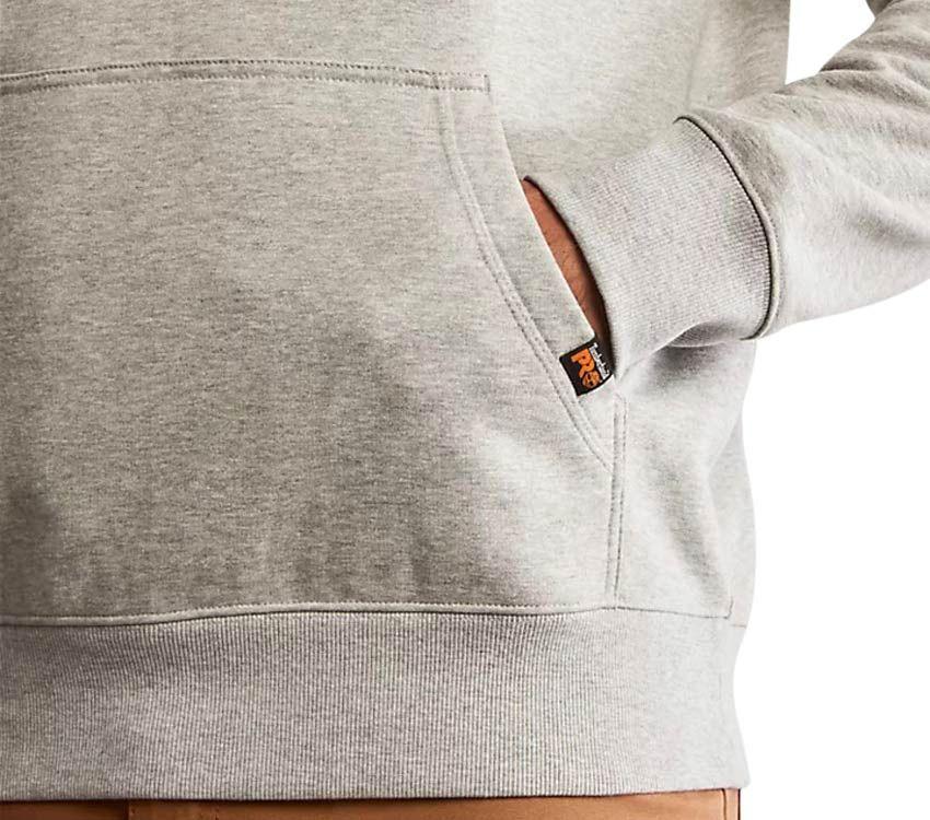 PRO HOOD HONCHO PULLOVER HOODIE GREY LEFT POCKET VIEW