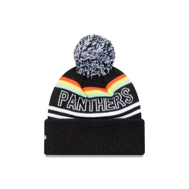 Panthers New Era Pom Pom Beanie Back View