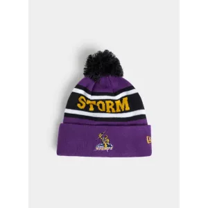 NRL Storm Retro Spellout Knit Beanie