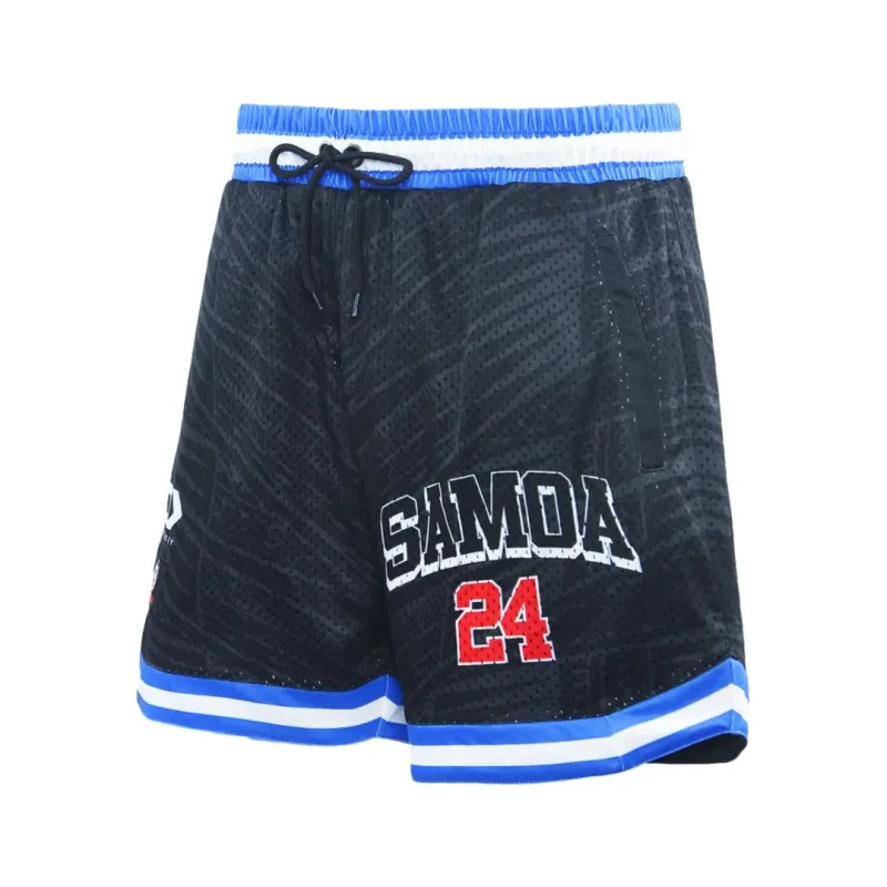 Samoa Rugby League Basketball Shorts Left Side View
