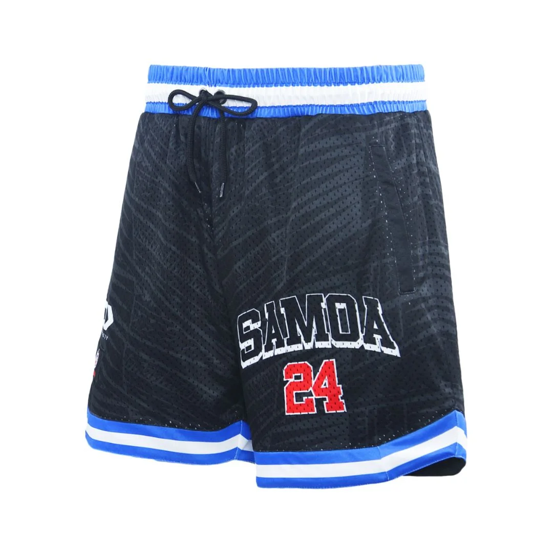 Samoa Rugby League Basketball Shorts Left Side View