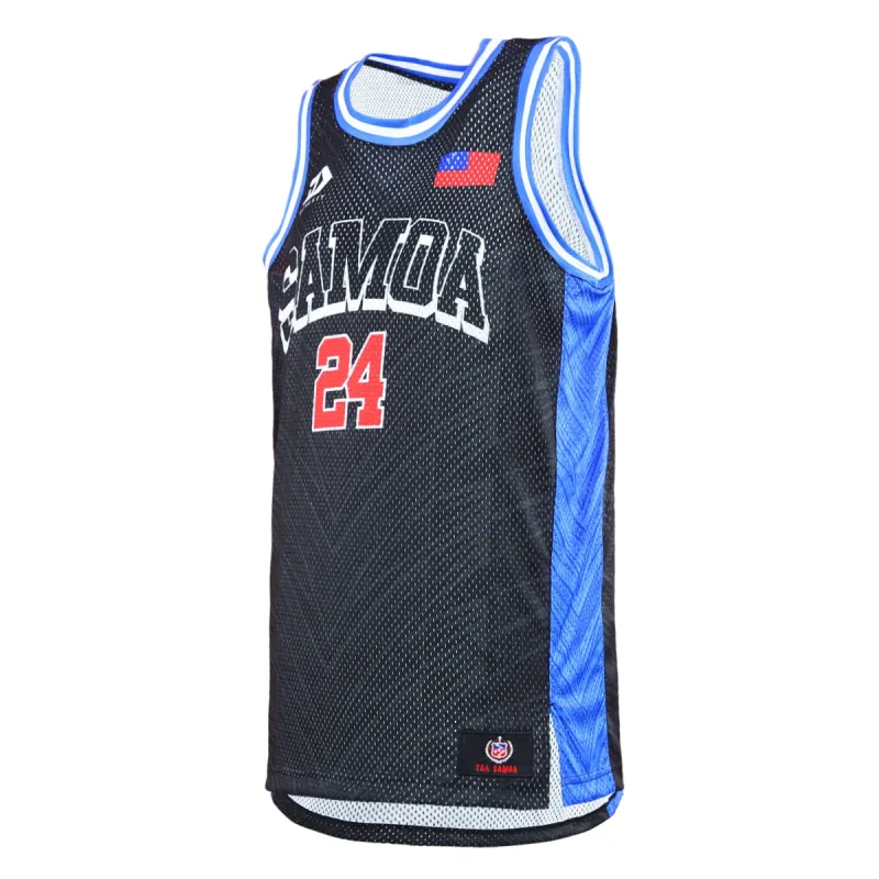 Samoa Rugby League Basketball Singlet Left Side View