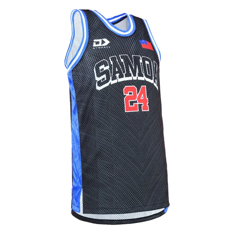 Samoa Rugby League Basketball Singlet Right Side View