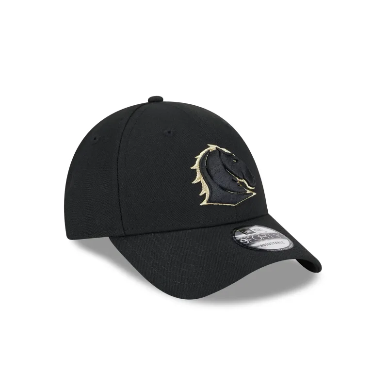 NRL Broncos 940 Snapback Cap Black/Gold front left